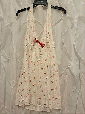 wild fable Cream Dress with Red Cherry Print